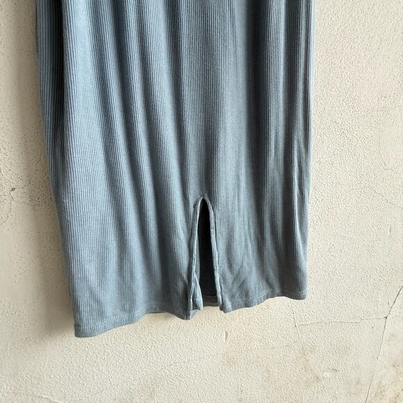 Superdown Dress Ribbed Bodycon Midi Slip Light Blue Adjustable Straps Size L - Picture 4 of 7